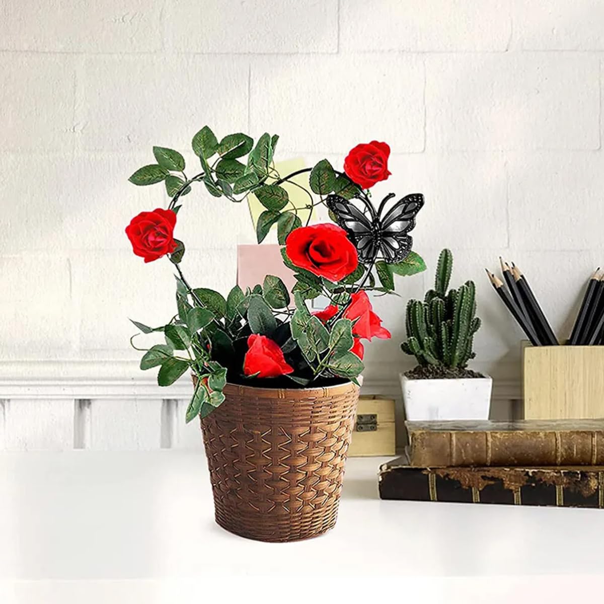Optifit 2 Pcs Garden Trellis for Climbing Plants - Black Iron Butterfly Plant Stakes - 30CM Garden Plant Support Sticks - Indoor/Outdoor - Creeper Plant Support for Amaryllis Orchid Lily Rose Optifit 2 Pcs Garden Trellis for Climbing Plants - Black Iron Butterfly Plant Stakes - 30CM Garden Plant Support Sticks - Indoor/Outdoor - Creeper Plant Support for Amaryllis Orchid Lily Rose